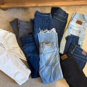 Bundle of 9 pairs designer jeans all size 2/26